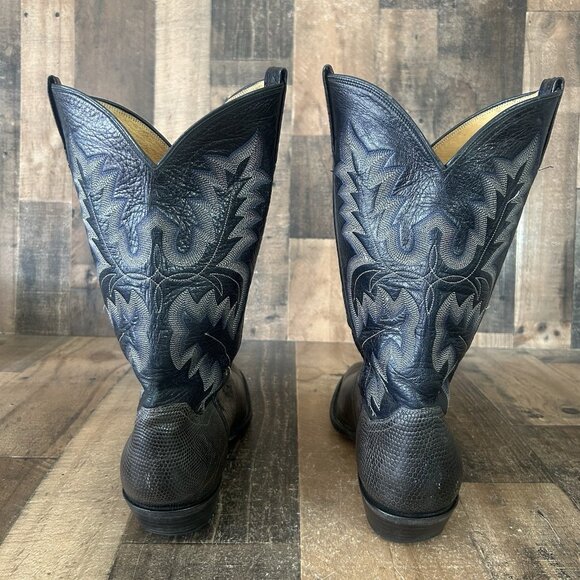 Panhandle Slim Vintage Teju Lizard Western Cowboy Boots Mens 11 D - Picture 8 of 12